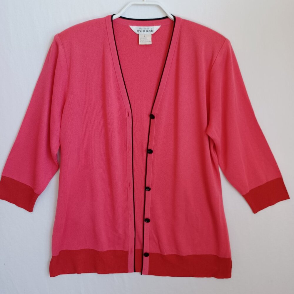 Misook Sweater Set Twin Set Knit Cardigan and Tank Womens Small - Picture 5 of 16